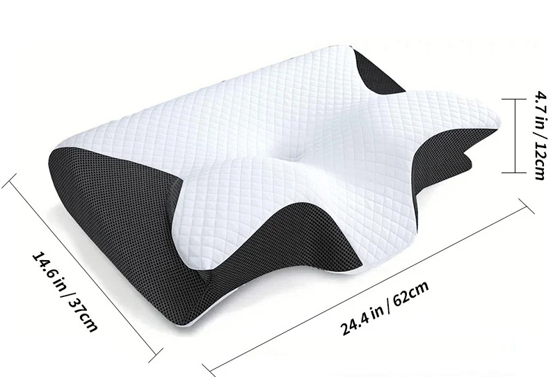 Memory foam cervical pillow for deep sleep and neck–shoulder pain relief