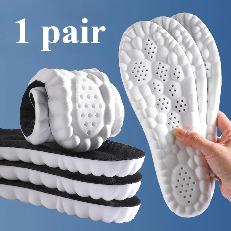 Unisex 4D comfort insoles: arch support, high-elastic shock absorption, and anti-odor protection