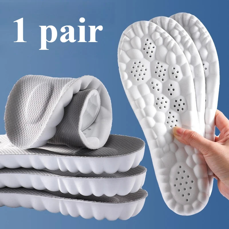 Unisex 4D comfort insoles: arch support, high-elastic shock absorption, and anti-odor protection