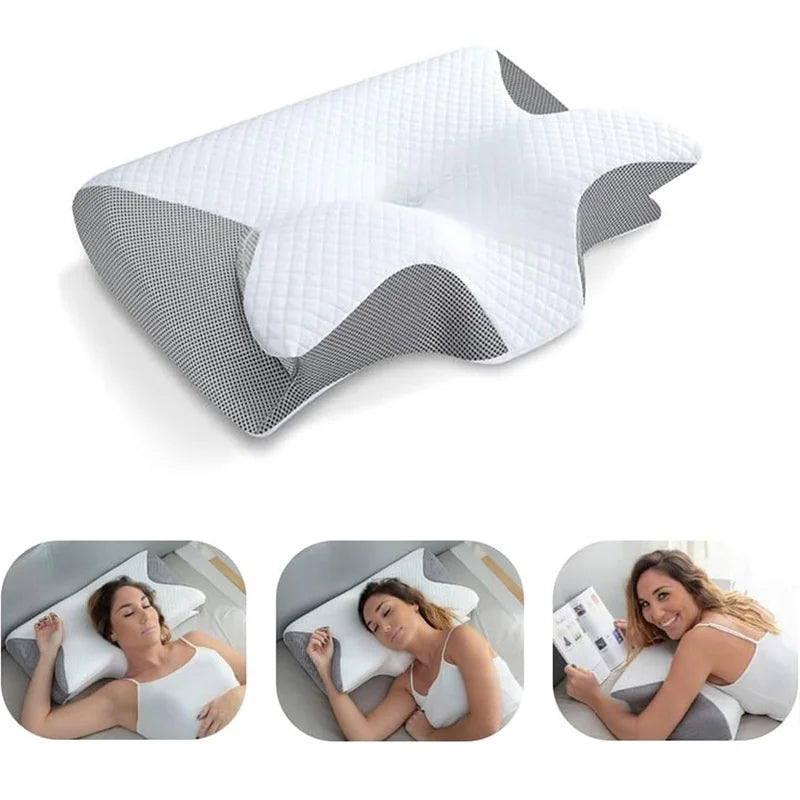 Memory foam cervical pillow for deep sleep and neck–shoulder pain relief